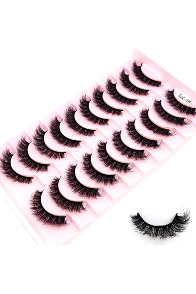 Choice9 10pairsfei-28 New 10 pairs of mink eyelashes cat eyelashes fluffy and...