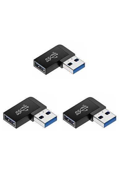 Choice13 محول USB 3.0 بزاوية قائمة 90 درجة، طول 3 قطع، موصل USB بسرعة 10 جيجا...