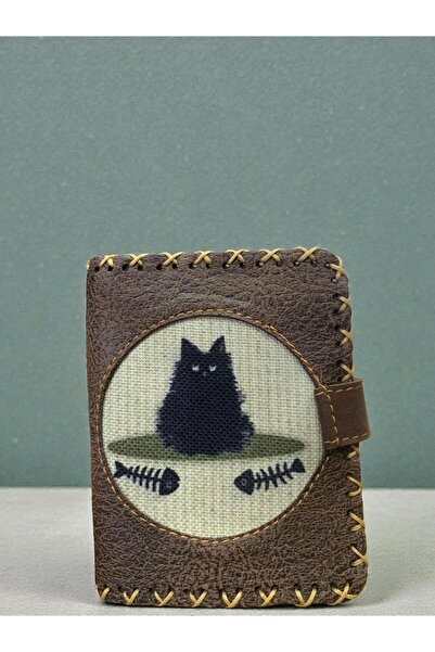 Şaşıkedi Otantik Tasarım El İşçiliği Para Cüzdanı Hediye Kara Kedi