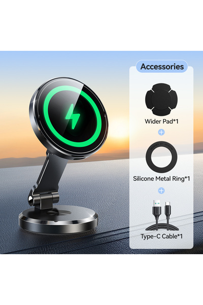 Choice شاحن وحامل هاتف مغناطيسي للسيارة من ماركة بلاك جوي روم، مزود بلوحة شحن...