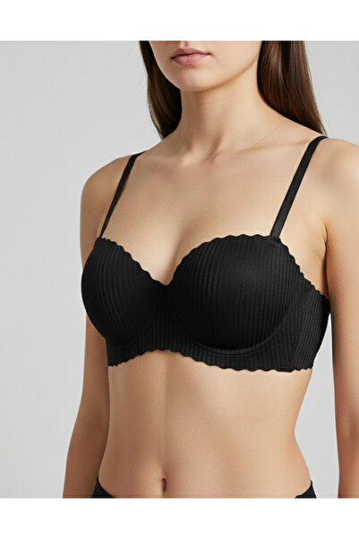 My Scialle Kadın Lazer Kesim Siyah Balensiz Dolgulu Sütyen - Dikişşiz,İz Yapm...