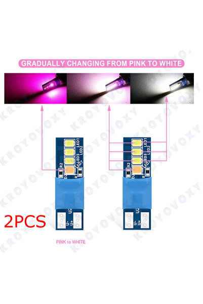 Choice1 مصباح قراءة للسيارة، مصباح LED ديناميكي وردي وأبيض T10، مصباح صندوق ا...
