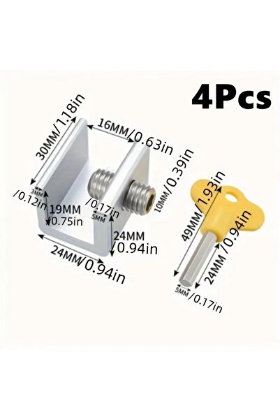 Choice5 4pcs One Hole Sliding Sash Stopper Cabinet Lks Straps Doors Security ...