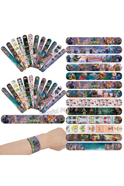 Choice21 12pcs slap bracelet Zootopia Party Favors Slap Bracelets Keychain St...