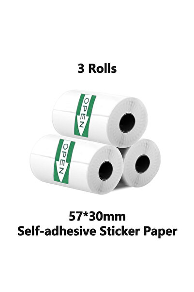 Choice4 3 لفات - ورق حراري لاصق ذاتي أبيض للطابعات الصغيرة عالية الدقة - غير ...
