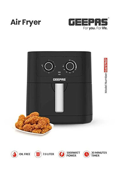 Geepas 7L Air Fryer 1800W GAF37507 Black/Silver