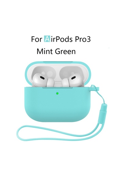Choice14 جراب سيليكون جديد باللون الأخضر النعناعي لسماعات AirPods Pro 3 (إصدا...