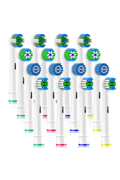 Choice24 عبوة من 16 رأس فرشاة أسنان بيضاء، عبوة من 4 رؤوس فرشاة أسنان متوافقة...