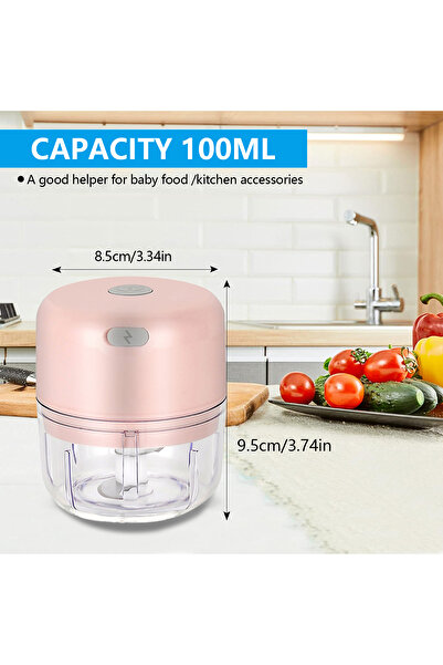 Choice مكبس طعام صغير سعة 100 مل للحوم والبصل والخضراوات، مفرمة ثوم كهربائية ...