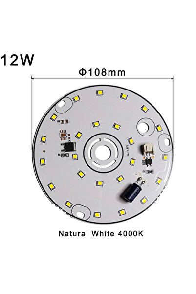 Choice4 مصباح LED أبيض طبيعي 12 واط يعمل بجهد 220 فولت تيار متردد، مزود بشريح...