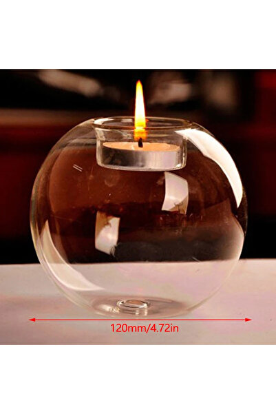 Choice حامل شموع زجاجي دائري صغير الحجم (12 سم) بتصميم أوروبي، مثالي لأعياد ا...
