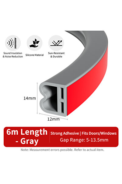 Choice5 6M A 6m Gray 14-12mm Hot-Selling 6m/Roll Household Door & Window Seal...