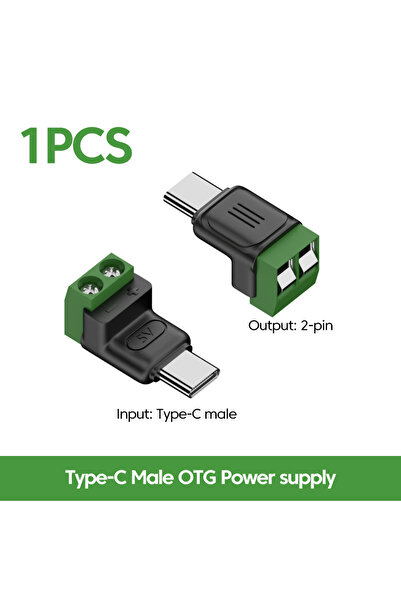 Choice1 C Male Power Supply Type C Male 5V to 2 Pin Solderless Green Terminal...
