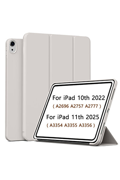 Choice5 جراب رمادي لجهاز iPad (A16) الجيل الحادي عشر مقاس 11 بوصة (2025)، وجر...