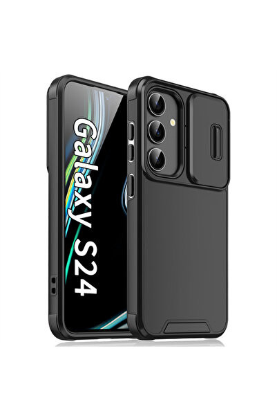 Choice21 حماية كاميرا منزلقة سوداء لهاتف Galaxy S24 Ultra مع درع مغناطيسي