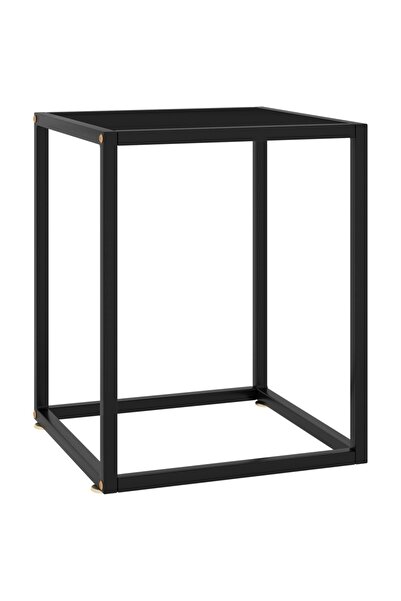 Concept Coffee table, black with black glass, 40x40x50 cm