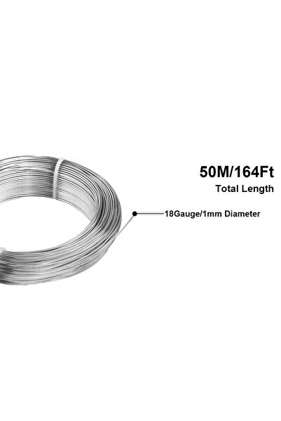 Choice7 1mm 50m 0.8mm-1.4mm Silve Aluminum Wire 50M(164 Feet) Bendable Metal ...