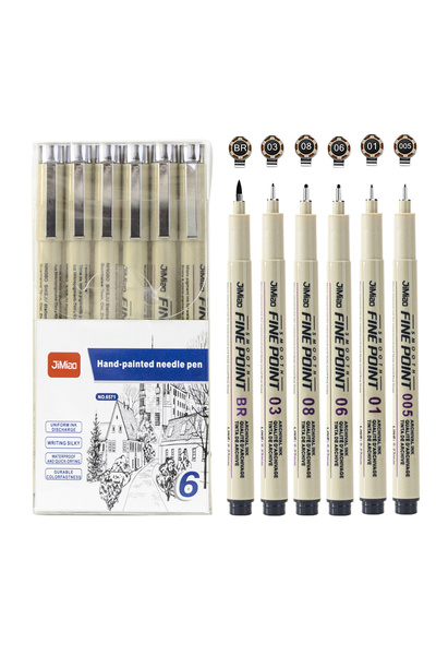 Choice3 مجموعة أقلام رسم فنية سوداء مكونة من 6 أو 9 أو 12 قطعة، أقلام دقيقة ا...