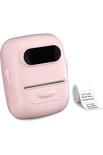 Choice1 طابعة ملصقات حراري صغيرة لاسلكية من ماركلايف P50 باللون الوردي، مناسب...