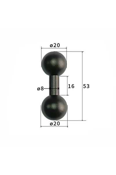 Choice5 black 20 to 20 Aluminum alloy ball head 17mm/20mm/25mm double ball he...