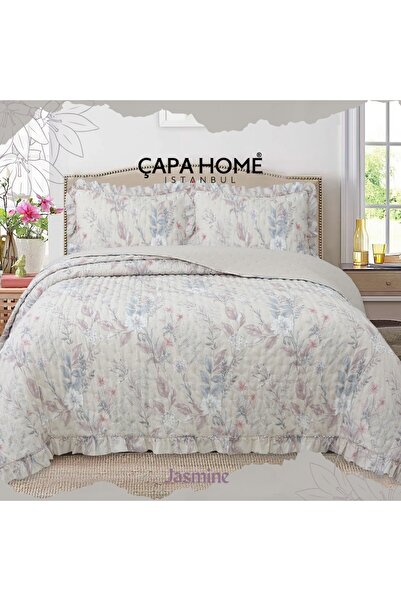 Çapa Home Fırfırlı Demet Empirme Baskılı Stone Wash Micro Soft Çift Kişilik Y...