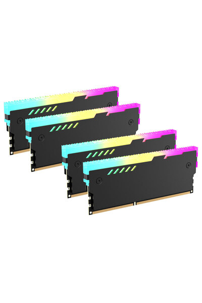 Choice4 RM-01 Bk 4pcs Teucer 5V 3Pin ARGB RAM Heatsink Aura Sync DDR4 DDR3 Me...