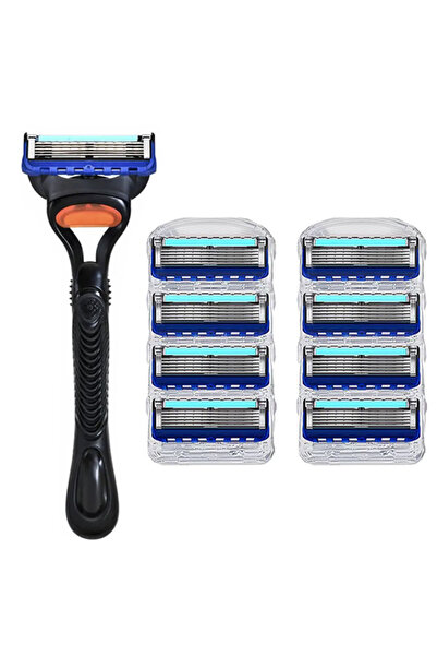 Choice6 ماكينة حلاقة رجالية فاخرة بثمانية شفرات، مزودة بحامل واحد، وشفرة حلاق...