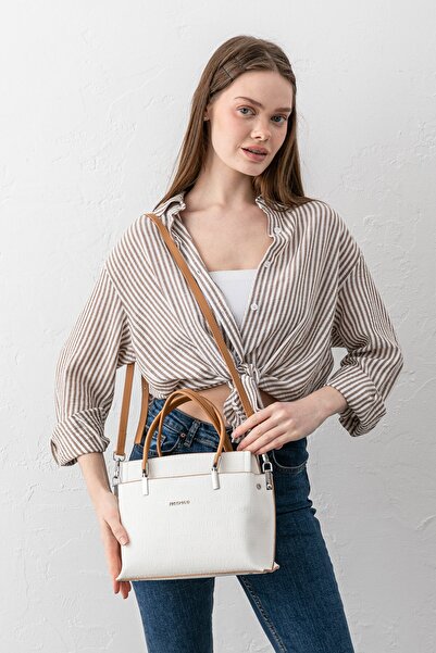 Just Polo Pera Adjustable Strap, Embossed Lettering, Large Volume Women's Whi...