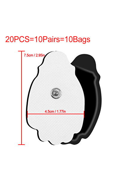 Choice8 20 قطعة من وسادات أقطاب التحفيز الكهربائي للعضلات (TENS) مقاس 4.5 × 7...