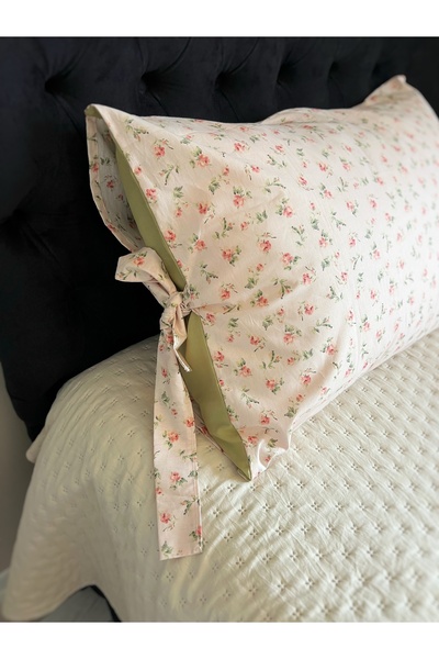 ToffyStore غطاء وسادة مزدوج باللون الوردي العتيق