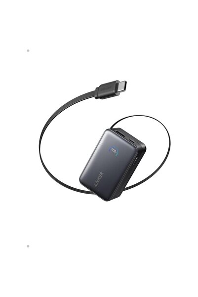 Anker Acumulator extern Nano 10.000 mAh, 45W, cu cablu USB-C InstaCord retrac...