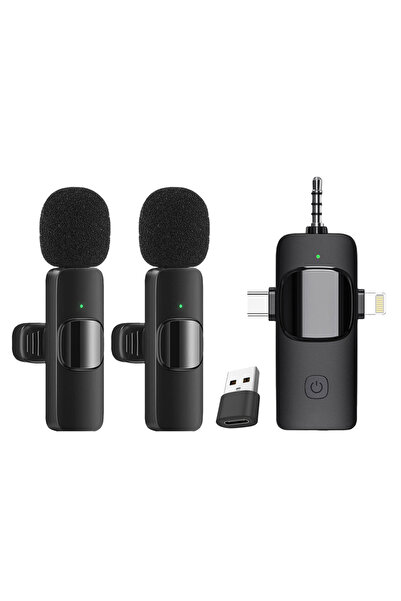 Choice1 ميكروفونان لاسلكيان احترافيان 4 في 1 لأجهزة iPhone/iPad/Android/الهوا...