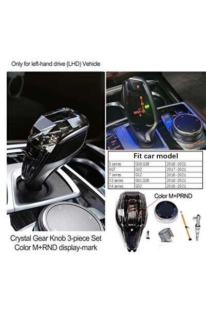 Choice11 EVO-567 X3 X4 G Crystal Gear Shift Lever Knob Set For BMW 5 Series G...