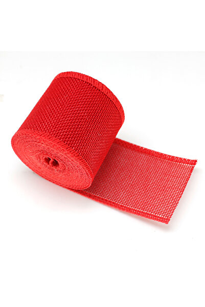 Choice4 شريط خيش أحمر بطول 5 ياردات/لفة، شريط ملون 6 سم، شريط من الجوت الطبيع...