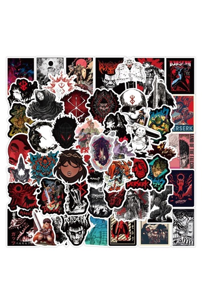 Choice Multicolor 50Pcs Anime Berserk Stickers Berserk Red DIY Stickers Scrap...