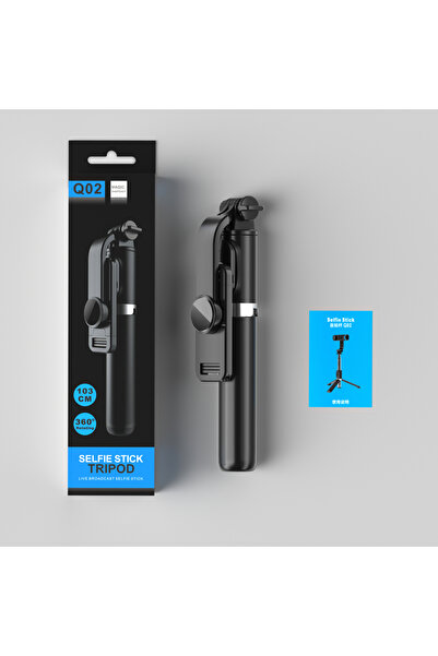 Choice حامل ثلاثي القوائم قابل للطي أسود Q02، عصا سيلفي لاسلكية بتقنية بلوتوث...