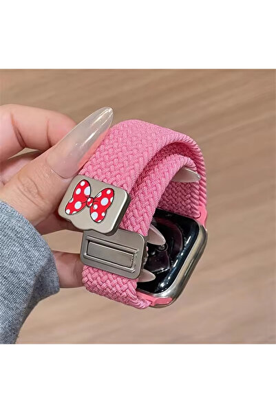 Choice4 سوار وردي مضفر لساعات اليد، متوفر بأحجام 44 مم، 40 مم، 45 مم، 46 مم، ...