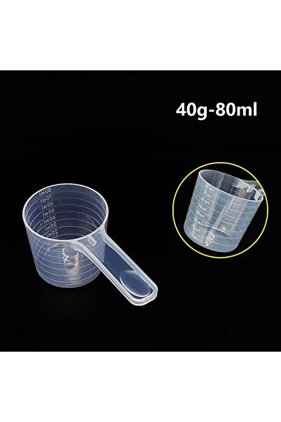 Choice5 40g-80ml 5pcs/set Transparent Plastic Spoon Measuring Flat-bottomed S...