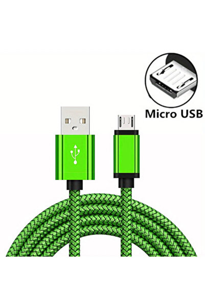 Choice30 كابل Micro USB أخضر بطول متر واحد، 3 قطع، لنقل البيانات والشحن السري...