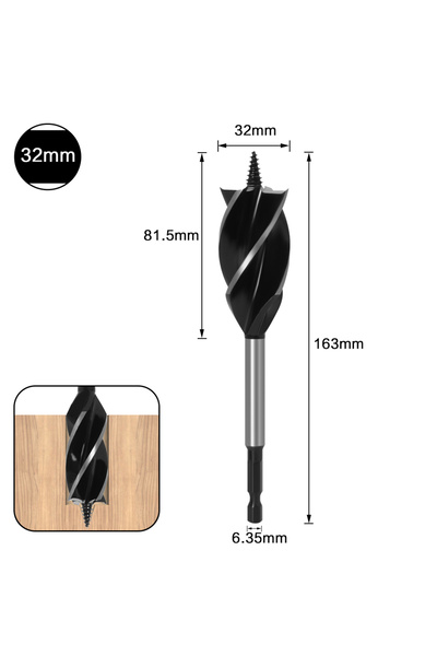 Choice9 32mm 10mm-35mm Twist Drill Bit Set Wood Fast Cut Auger Carpenter Join...