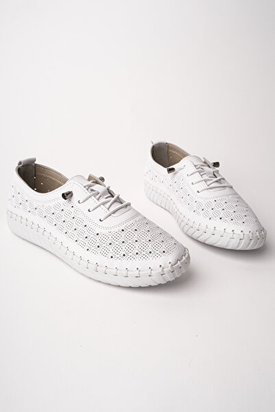 Madam Tarz Vrp-100-1 Patterned Genuine Leather Ballerinas