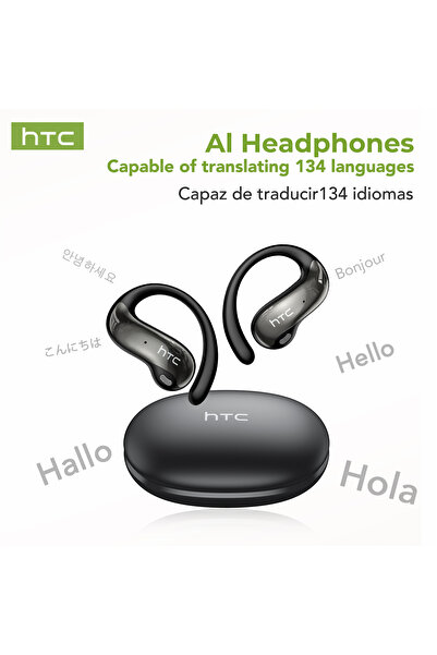 choice2 سماعات أذن بلوتوث HTC NE19 سوداء بتقنية الذكاء الاصطناعي، سماعات رياض...