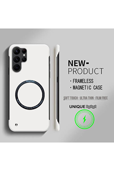 Choice غلاف هاتف مغناطيسي رفيع بدون إطار بلون عاجي لهاتف Galaxy S25 S24 S23 S...