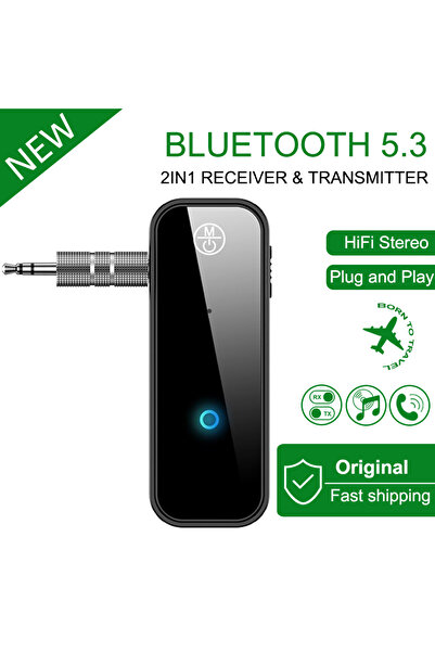 Choice1 جهاز استقبال وإرسال صوت بلوتوث 5.3 أسود الإصدار 5.3، مزود بمحول لاسلك...