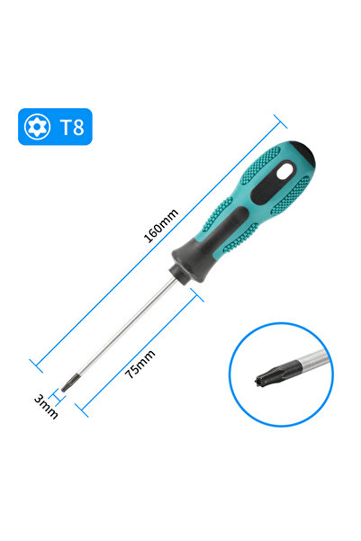 Choice6 T-8 1PC Torx magnetic screwdriver set precision T5 T6 T7 T8 T9 T10 T1...