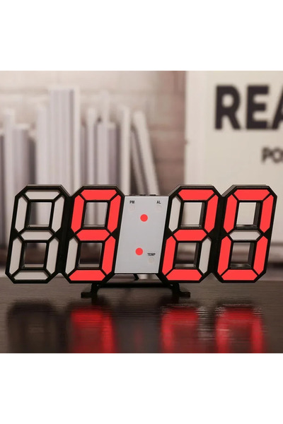 Choice5 06 ساعة رقمية ثلاثية الأبعاد بإضاءة LED لتزيين الجدران، مع وضع ليلي م...