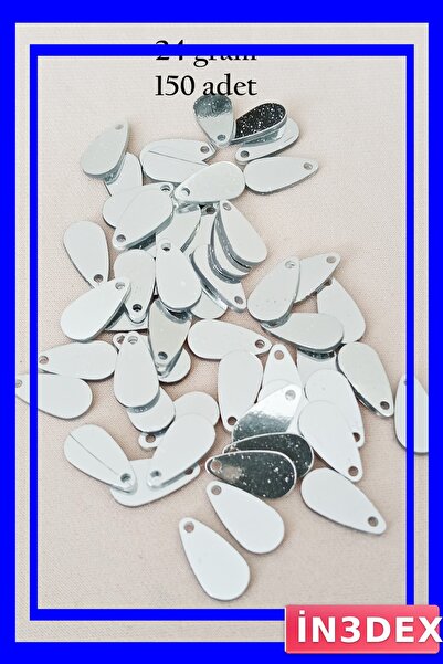 İN3DEX رقائق بلاستيكية معدنية بلون فضي 150 قطعة لصنع المجوهرات