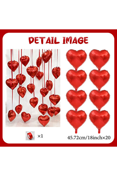 Choice1 مجموعة بالونات أخرى مكونة من 20 بالونًا على شكل قلب من رقائق الألومني...