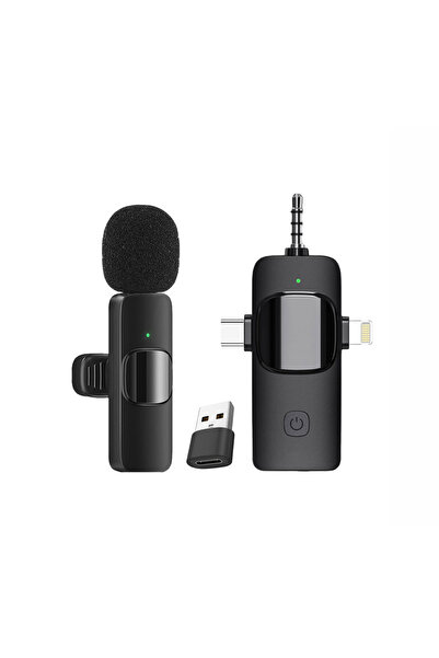 Choice ميكروفون واحد 4 في 1، ميكروفون لاسلكي احترافي صغير الحجم، مناسب لأجهزة...