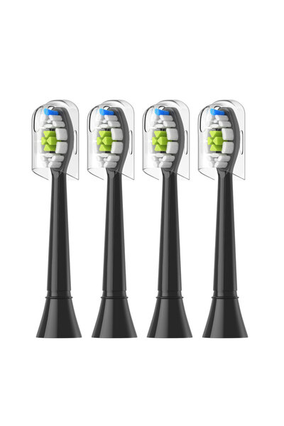 Choice3 4 رؤوس فرشاة بديلة سوداء متوافقة مع فرشاة الأسنان الكهربائية فيليبس س...